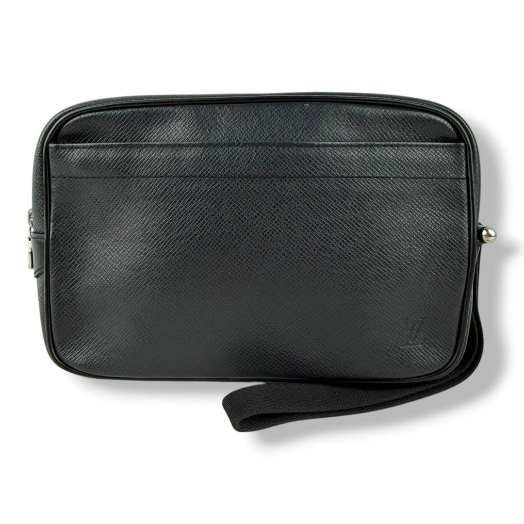 Louis Vuitton Black Kalga Leather Taiga Clutch Bag - Lux Central