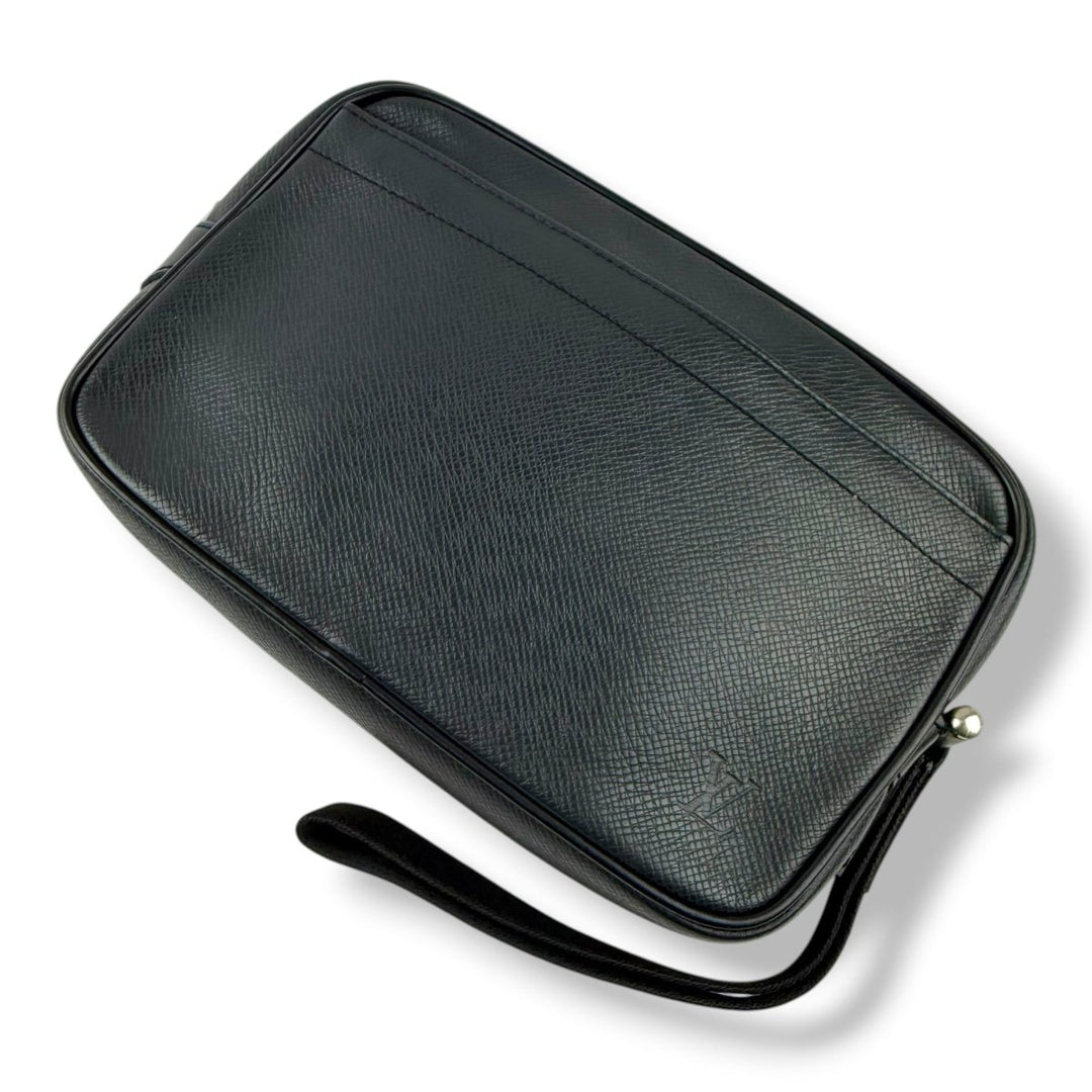 Louis Vuitton Black Kalga Leather Taiga Clutch Bag - Lux Central