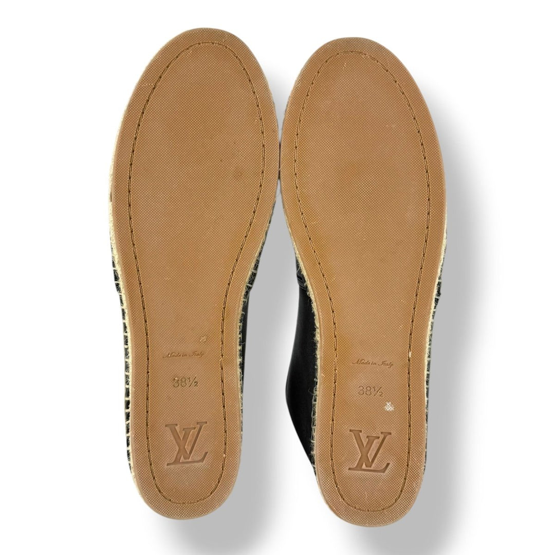 Louis Vuitton Black Lambskin Starboard Flat Espadrilles UK 5.5 / EU 38.5 - Lux Central