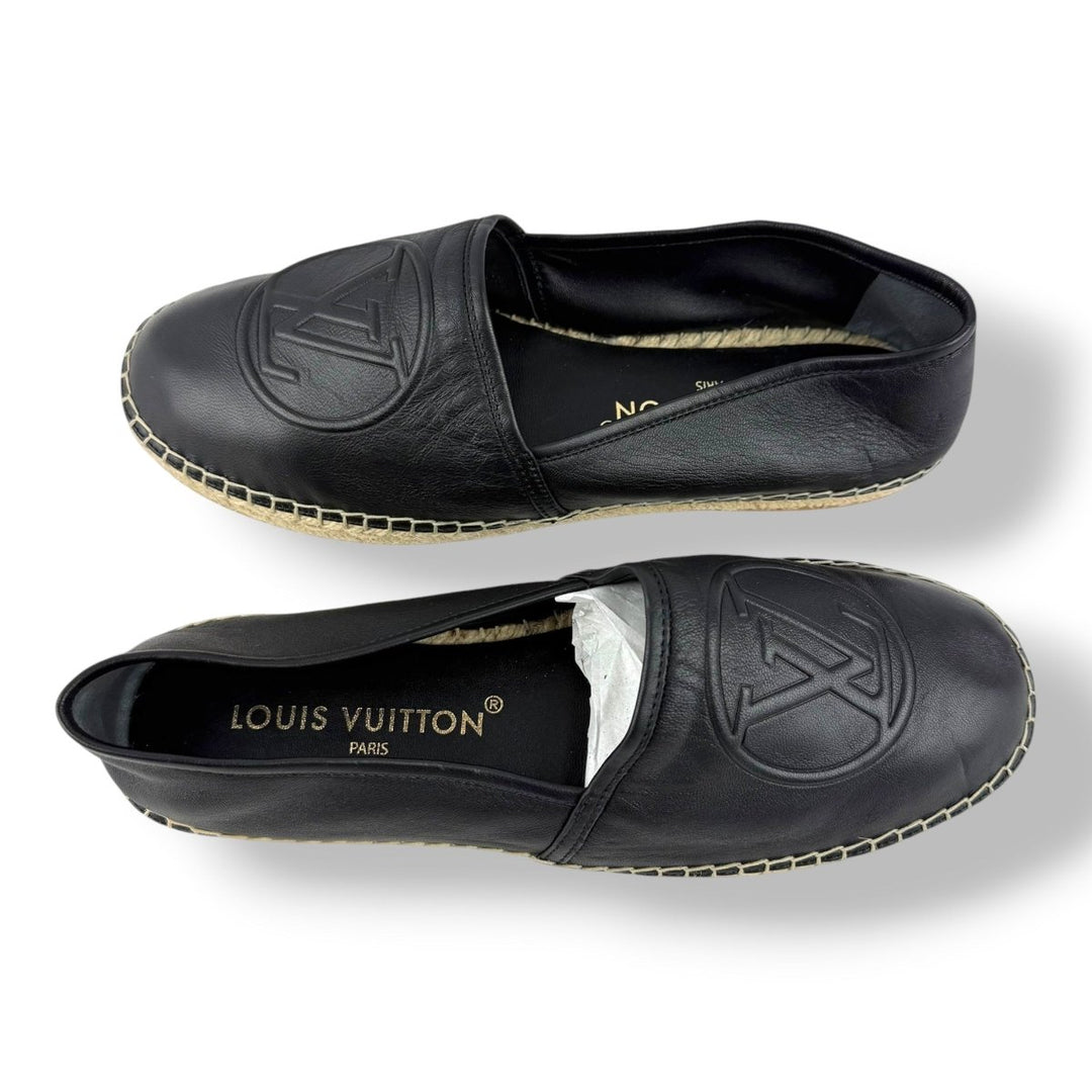 Louis Vuitton Black Lambskin Starboard Flat Espadrilles UK 5.5 / EU 38.5 - Lux Central