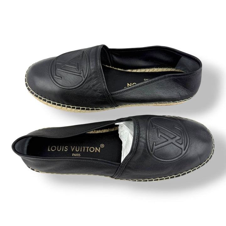 Louis Vuitton Black Lambskin Starboard Flat Espadrilles UK 5.5 / EU 38.5 - Lux Central