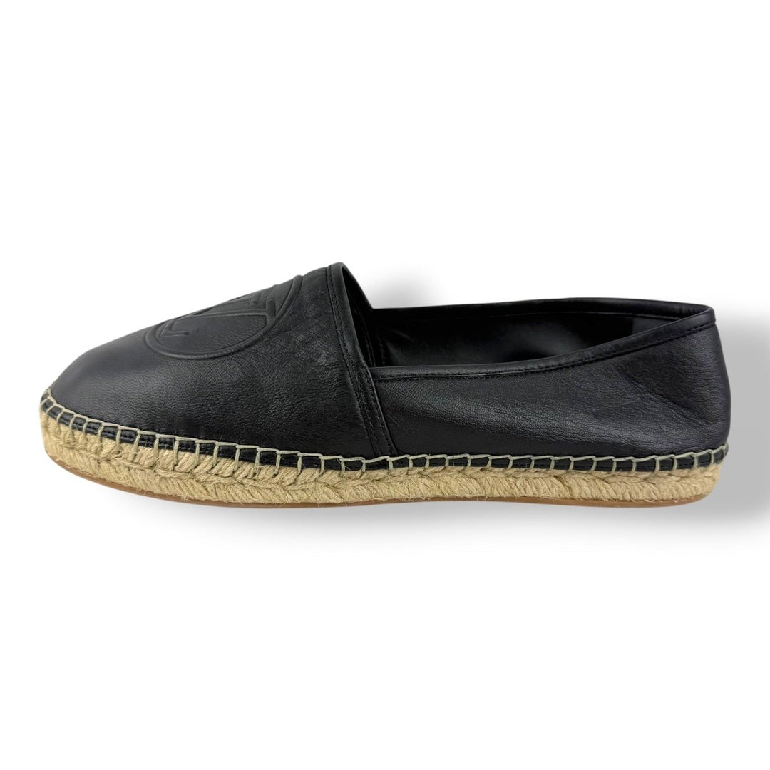 Louis Vuitton Black Lambskin Starboard Flat Espadrilles UK 5.5 / EU 38.5 - Lux Central