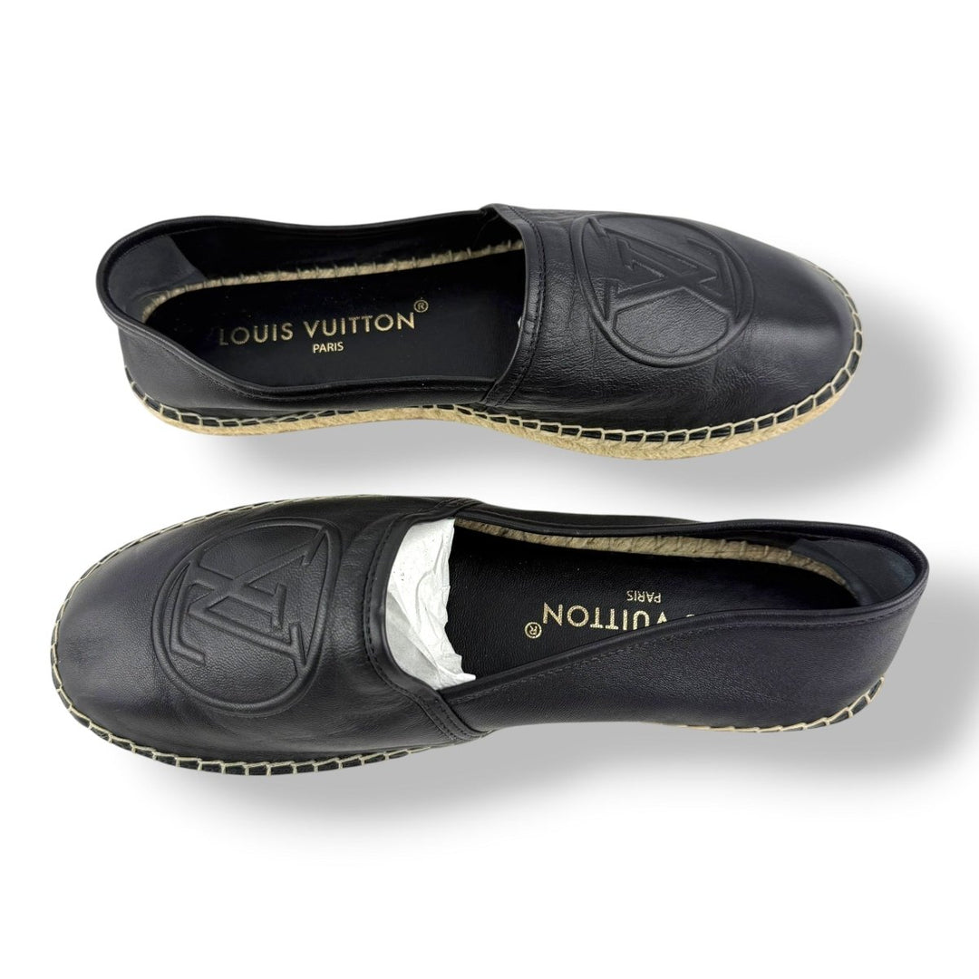 Louis Vuitton Black Lambskin Starboard Flat Espadrilles UK 5.5 / EU 38.5 - Lux Central