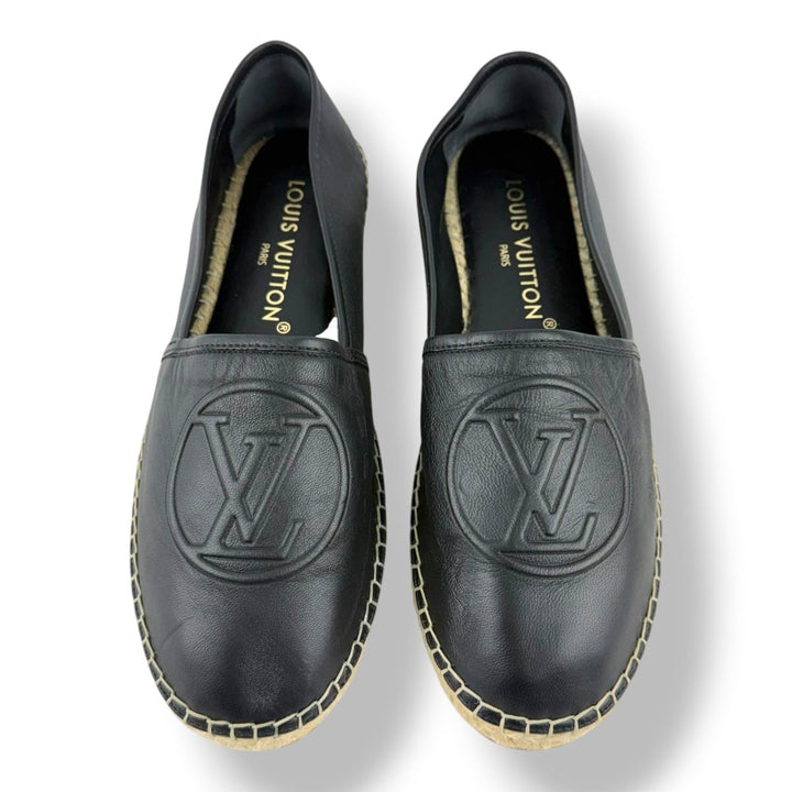 Louis Vuitton Black Lambskin Starboard Flat Espadrilles UK 5.5 / EU 38.5 - Lux Central