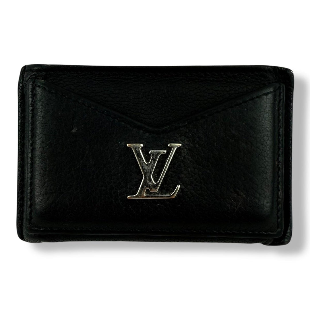 Louis Vuitton Black Lockme Calfskin Leather Card Holder - Lux Central