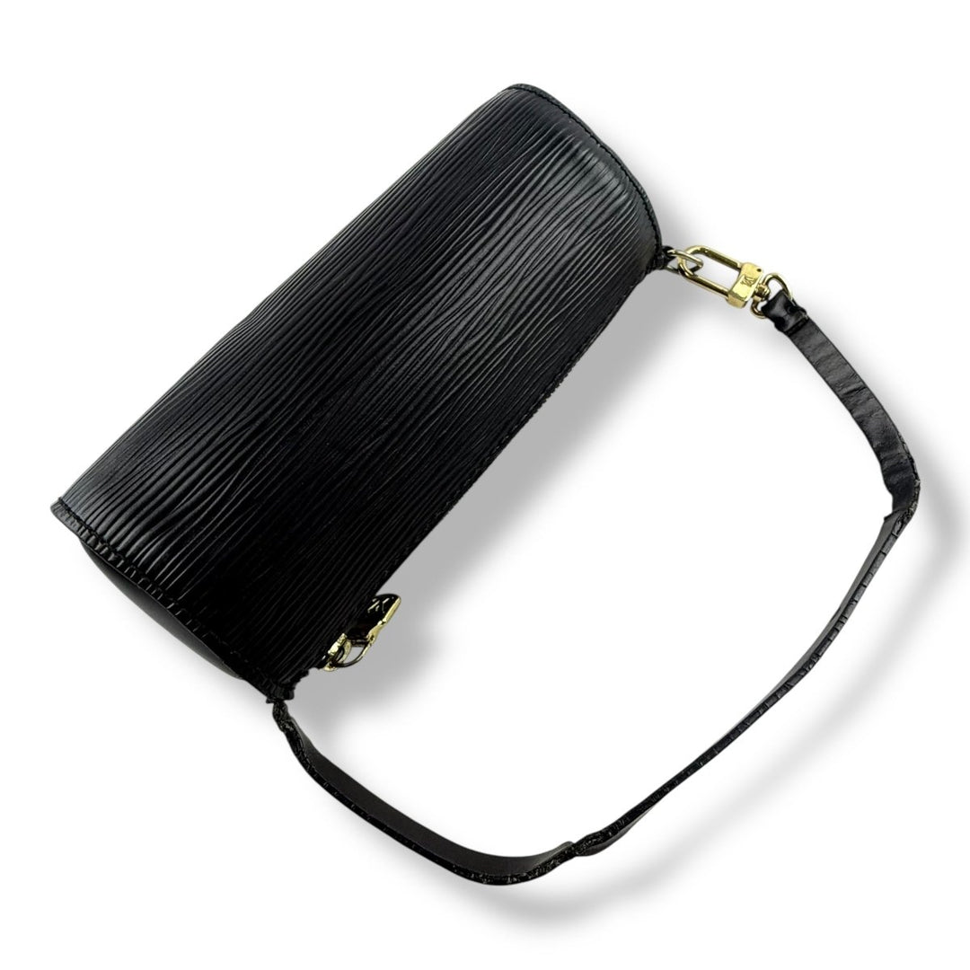 Louis Vuitton Black Mini Epi Leather Soufflot Pochette Pouch - Lux Central