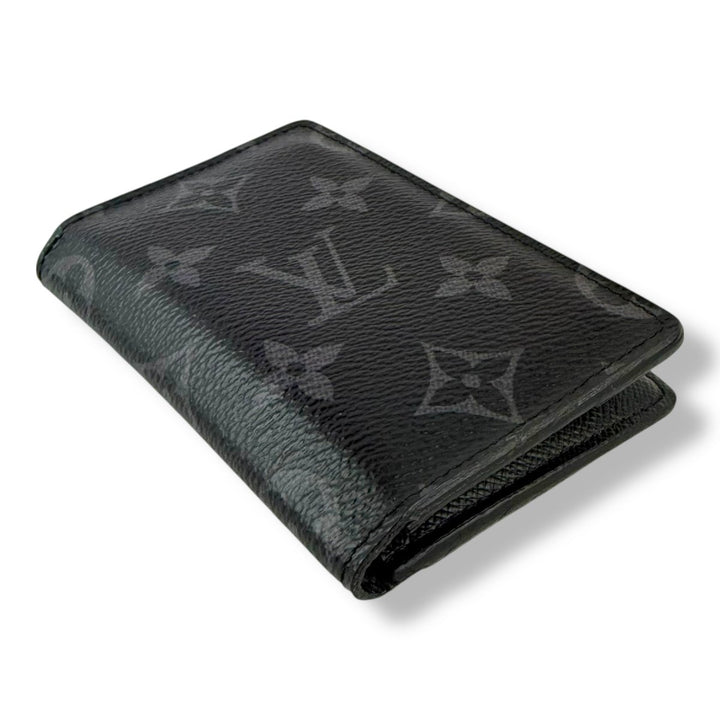 Louis Vuitton Black Monogram Eclipse Pocket Organiser Cardholder Wallet - Lux Central