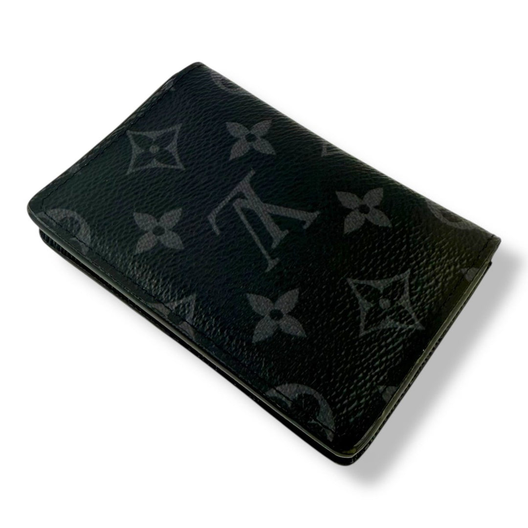 Louis Vuitton Black Monogram Eclipse Pocket Organiser Cardholder Wallet - Lux Central