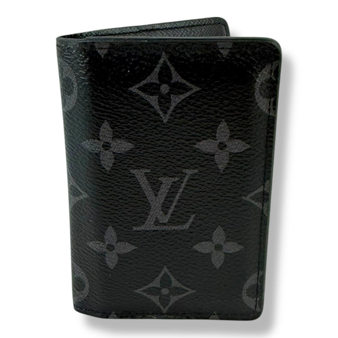 Louis Vuitton Black Monogram Eclipse Pocket Organiser Cardholder Wallet - Lux Central