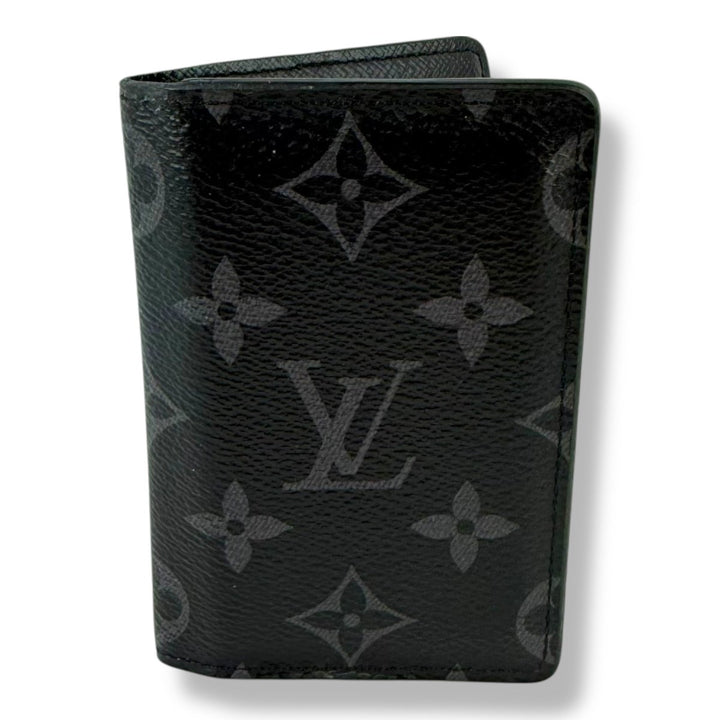 Louis Vuitton Black Monogram Eclipse Pocket Organiser Cardholder Wallet - Lux Central