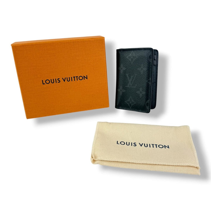 Louis Vuitton Black Monogram Eclipse Pocket Organiser Cardholder Wallet - Lux Central