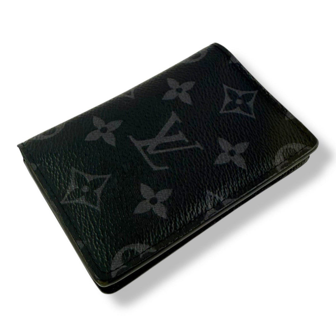 Louis Vuitton Black Monogram Eclipse Pocket Organiser Cardholder Wallet - Lux Central