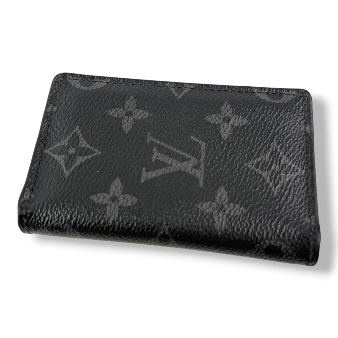 Louis Vuitton Black Monogram Eclipse Pocket Organiser Cardholder Wallet - Lux Central