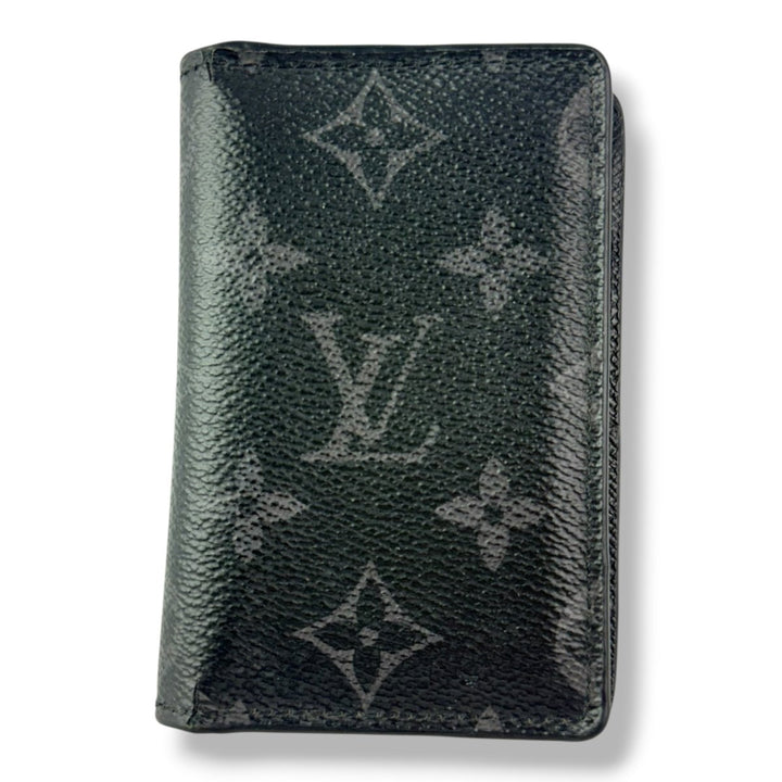 Louis Vuitton Black Monogram Eclipse Pocket Organiser Cardholder Wallet - Lux Central