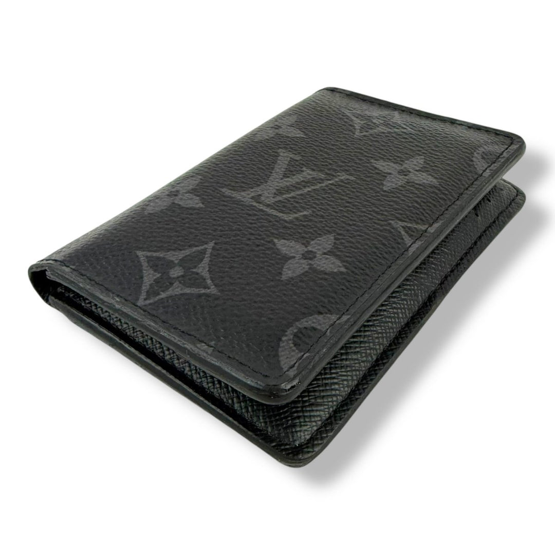 Louis Vuitton Black Monogram Eclipse Pocket Organiser Cardholder Wallet - Lux Central