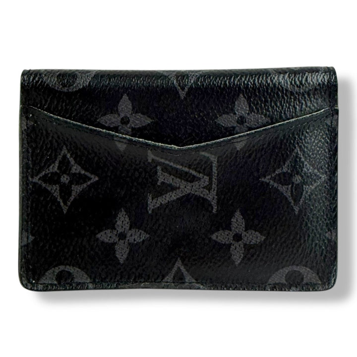 Louis Vuitton Black Monogram Eclipse Pocket Organiser Cardholder Wallet - Lux Central