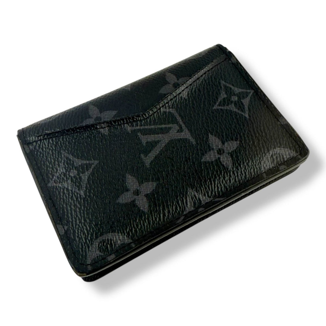 Louis Vuitton Black Monogram Eclipse Pocket Organiser Cardholder Wallet - Lux Central