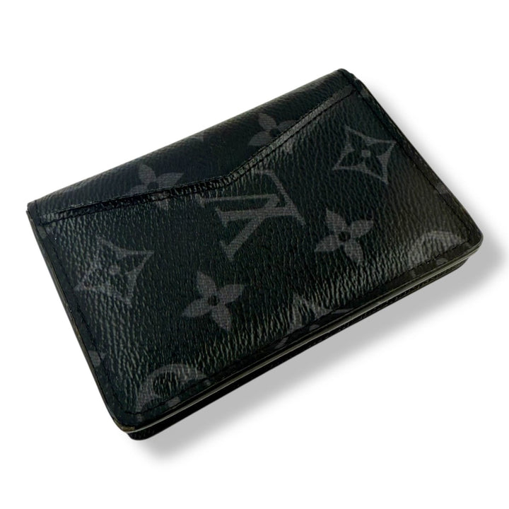 Louis Vuitton Black Monogram Eclipse Pocket Organiser Cardholder Wallet - Lux Central