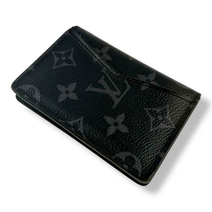 Louis Vuitton Black Monogram Eclipse Pocket Organiser Cardholder Wallet - Lux Central