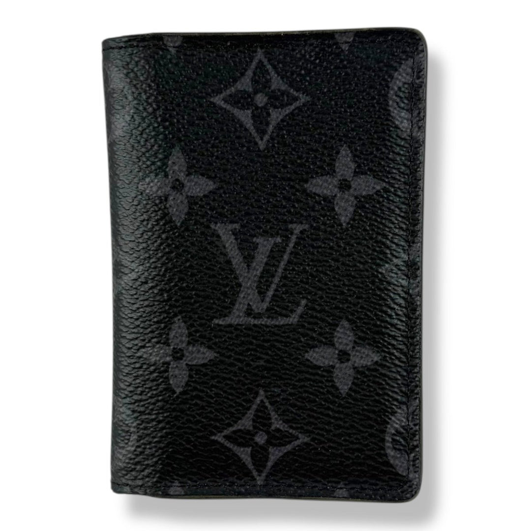 Louis Vuitton Black Monogram Eclipse Pocket Organiser Cardholder Wallet - Lux Central
