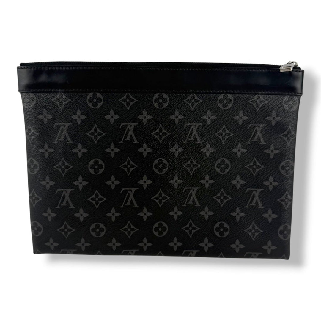 Louis Vuitton Black Monogram Pochette Eclipse Clutch Pouch - Lux Central