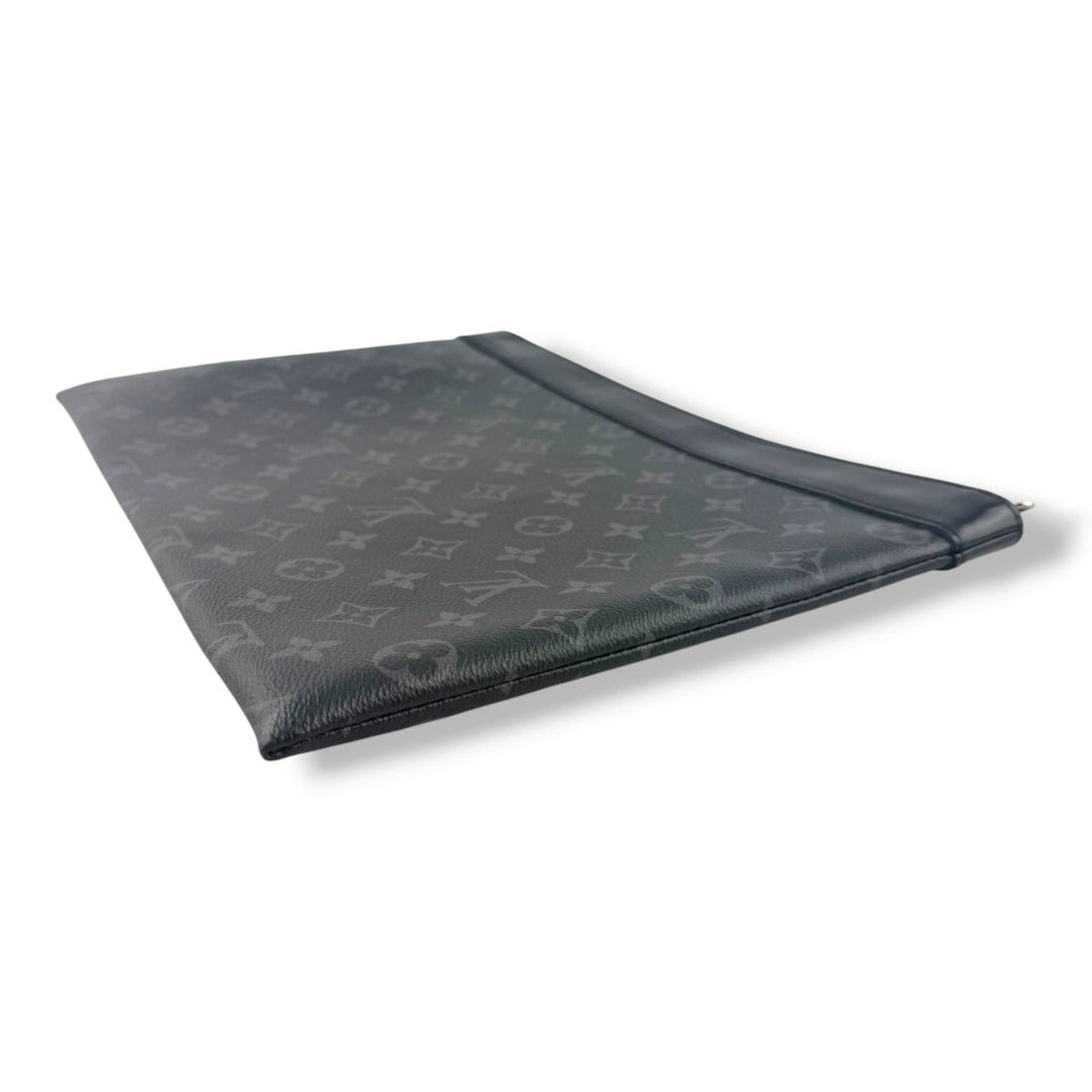 Louis Vuitton Black Monogram Pochette Eclipse Clutch Pouch - Lux Central