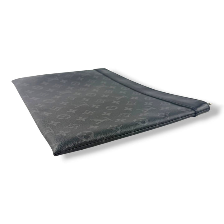 Louis Vuitton Black Monogram Pochette Eclipse Clutch Pouch - Lux Central
