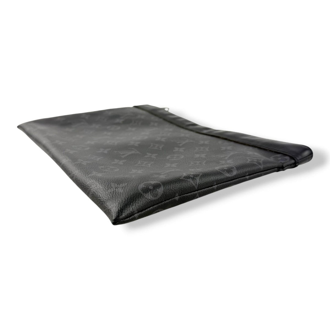Louis Vuitton Black Monogram Pochette Eclipse Clutch Pouch - Lux Central