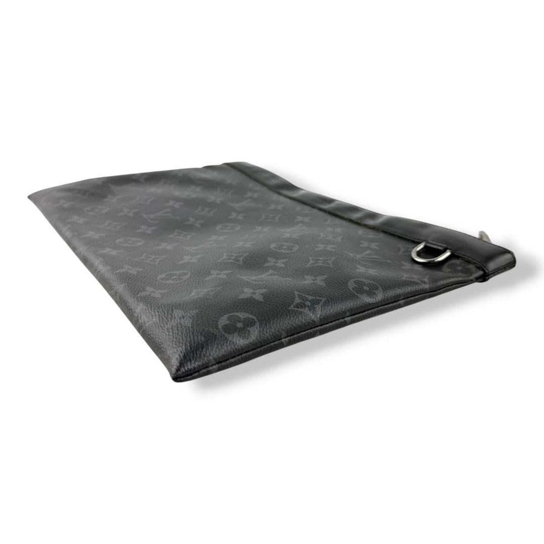 Louis Vuitton Black Monogram Pochette Eclipse Clutch Pouch - Lux Central