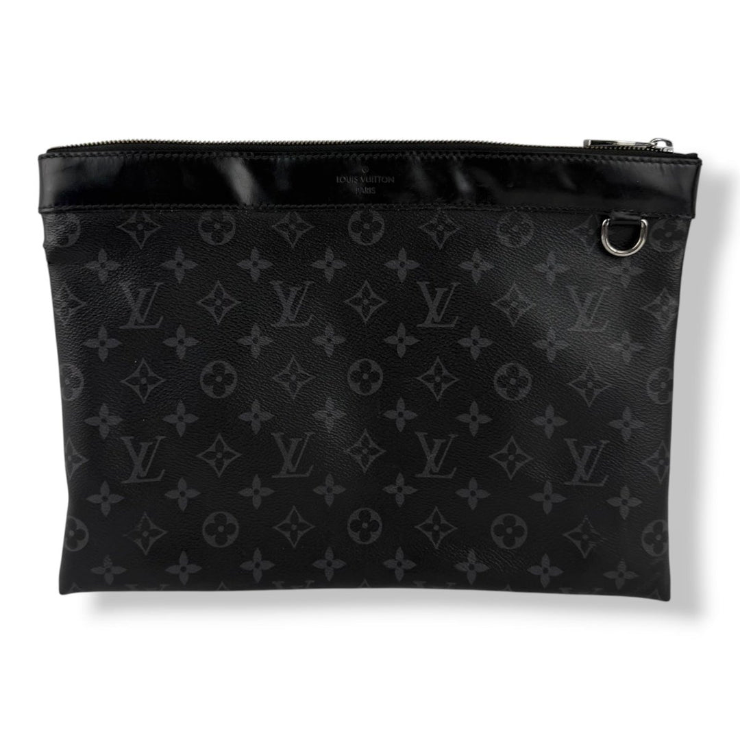 Louis Vuitton Black Monogram Pochette Eclipse Clutch Pouch - Lux Central