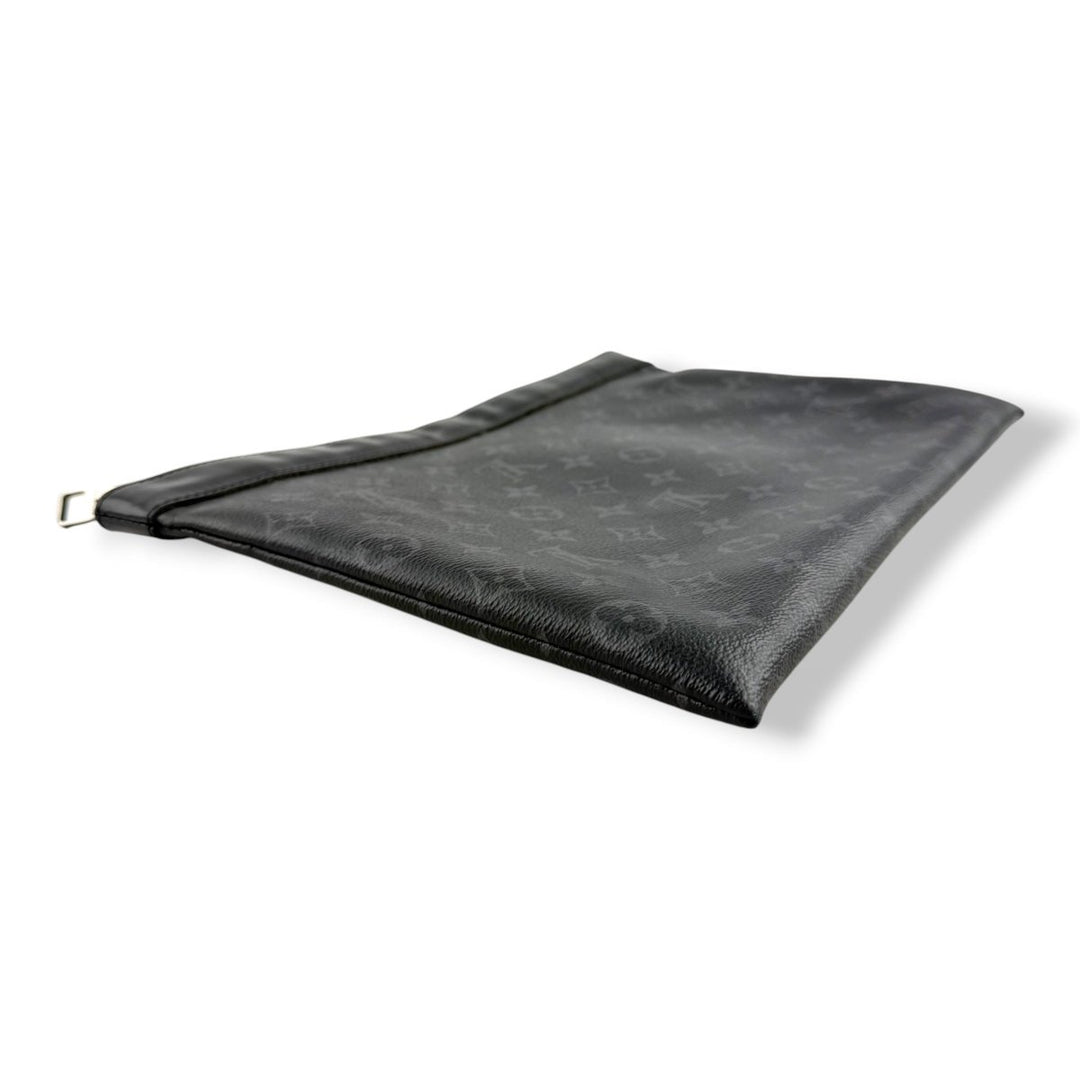 Louis Vuitton Black Monogram Pochette Eclipse Clutch Pouch - Lux Central