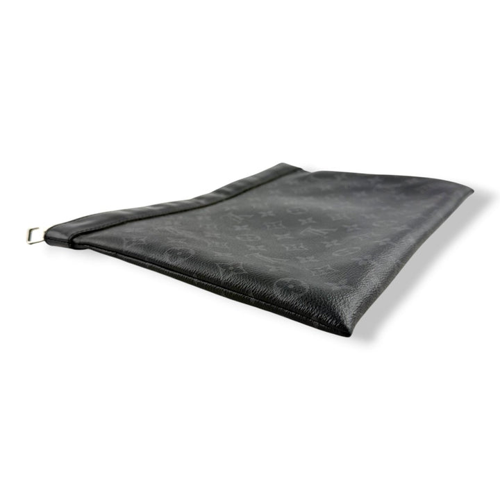 Louis Vuitton Black Monogram Pochette Eclipse Clutch Pouch - Lux Central