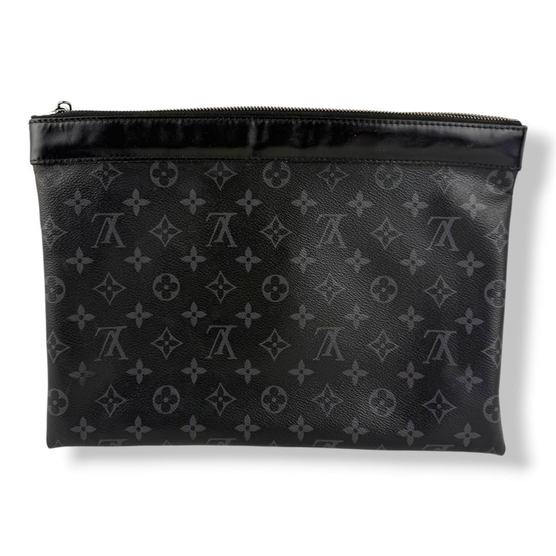 Louis Vuitton Black Monogram Pochette Eclipse Clutch Pouch - Lux Central
