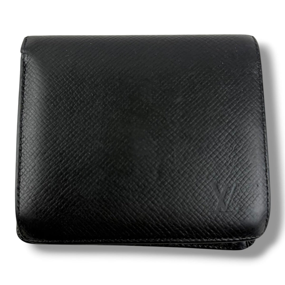 Louis Vuitton Black Taiga Leather Bifold Wallet - Lux Central