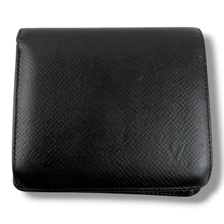Louis Vuitton Black Taiga Leather Bifold Wallet - Lux Central