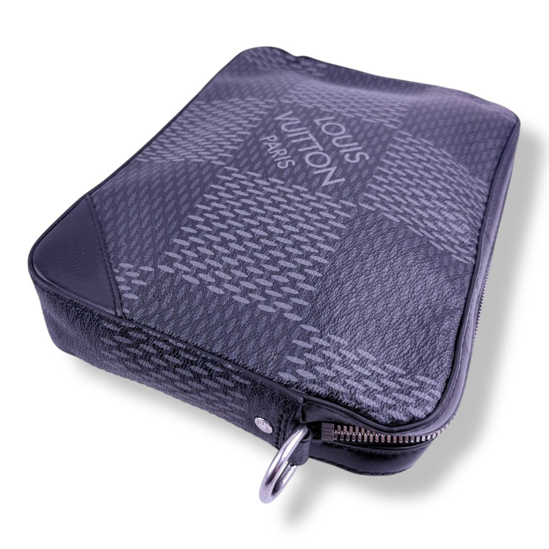 Louis Vuitton Black/Grey 3D Damier Graphite Trio Messenger Bag - Lux Central
