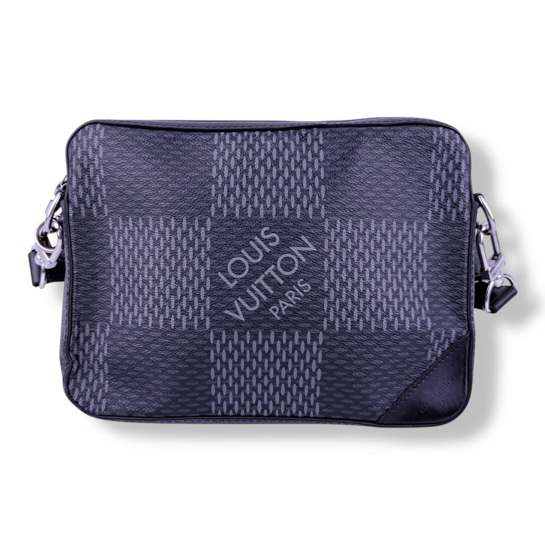 Louis Vuitton Black/Grey 3D Damier Graphite Trio Messenger Bag - Lux Central