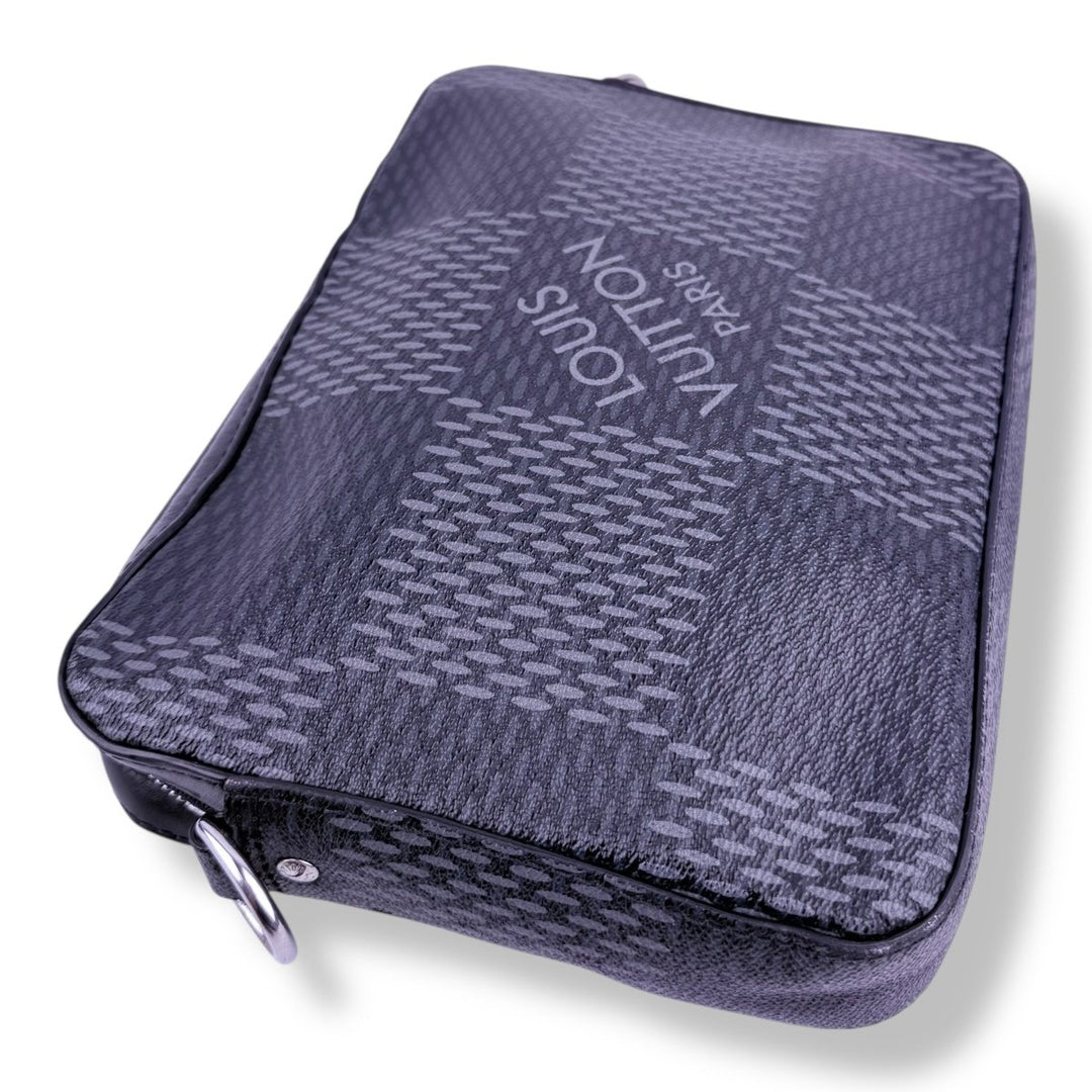 Louis Vuitton Black/Grey 3D Damier Graphite Trio Messenger Bag - Lux Central