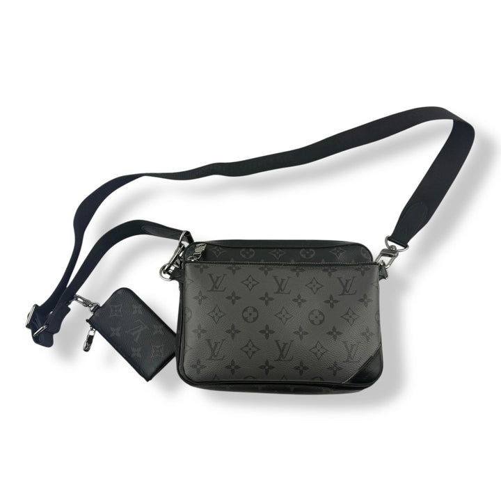 Louis Vuitton Black/Grey Monogram Eclipse Trio Messenger Bag - Lux Central