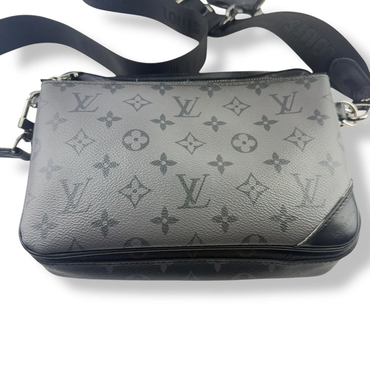 Louis Vuitton Black/Grey Monogram Eclipse Trio Messenger Bag - Lux Central