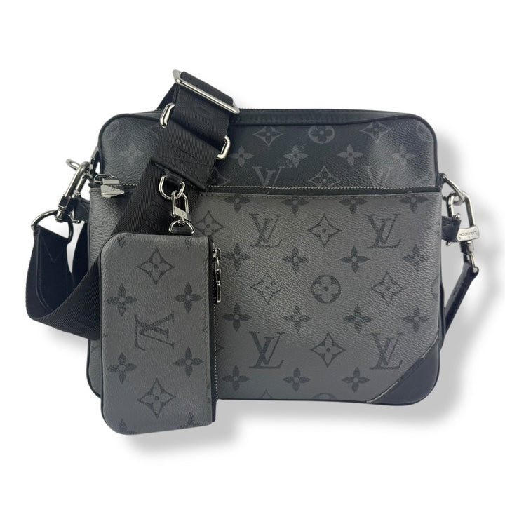 Louis Vuitton Black/Grey Monogram Eclipse Trio Messenger Bag - Lux Central