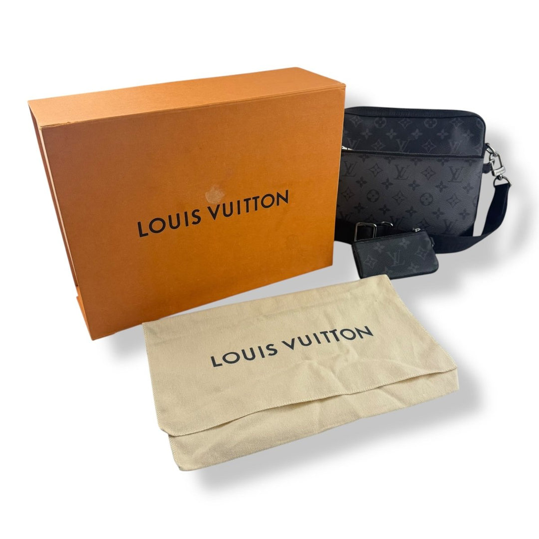 Louis Vuitton Black/Grey Monogram Eclipse Trio Messenger Bag - Lux Central