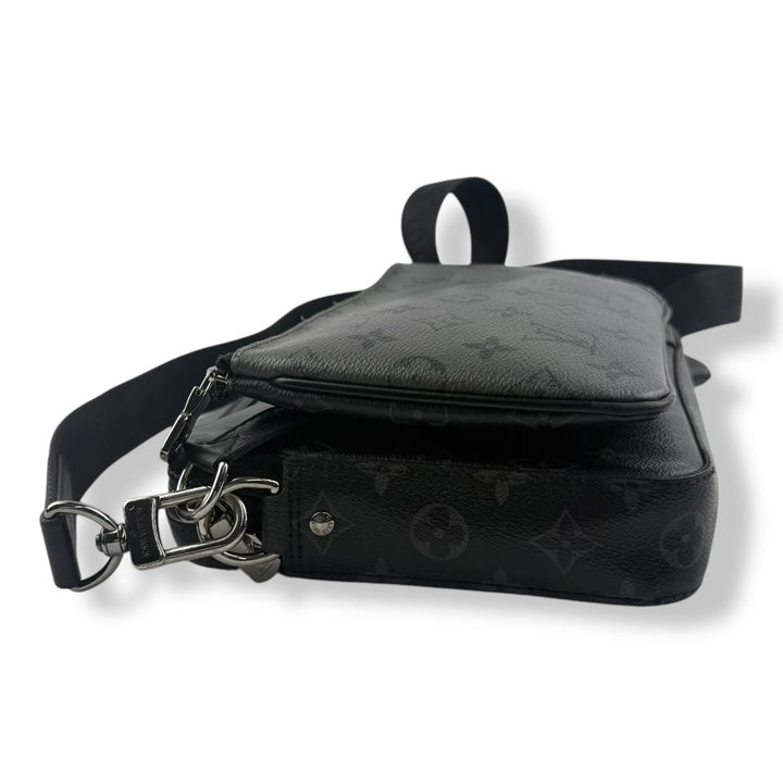 Louis Vuitton Black/Grey Monogram Eclipse Trio Messenger Bag - Lux Central