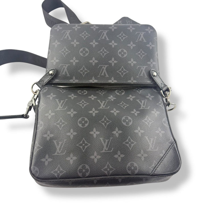 Louis Vuitton Black/Grey Monogram Eclipse Trio Messenger Bag - Lux Central