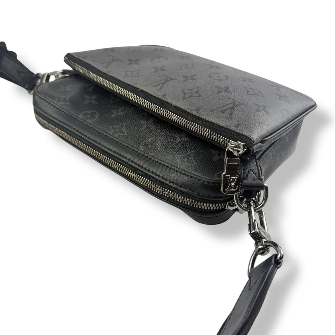 Louis Vuitton Black/Grey Monogram Eclipse Trio Messenger Bag - Lux Central