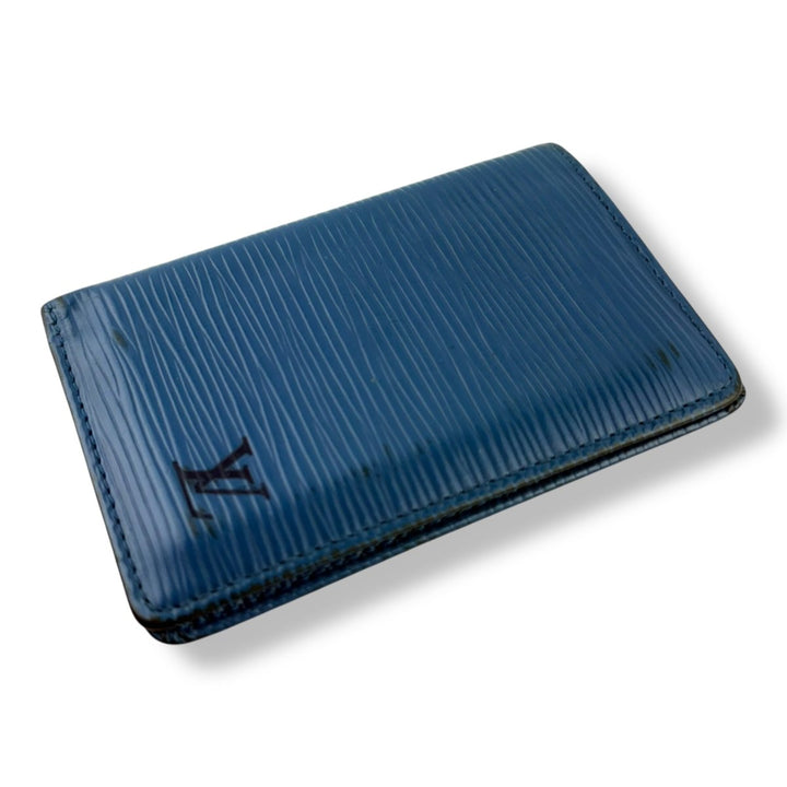 Louis Vuitton Blue Epi Leather Pocket Organiser Cardholder Wallet - Lux Central