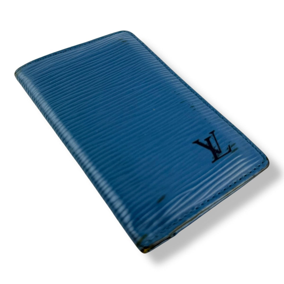 Louis Vuitton Blue Epi Leather Pocket Organiser Cardholder Wallet - Lux Central