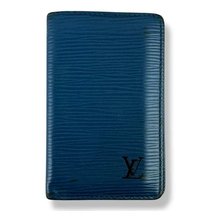 Louis Vuitton Blue Epi Leather Pocket Organiser Cardholder Wallet - Lux Central