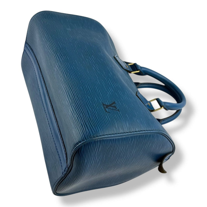 Louis Vuitton Blue Epi Leather Speedy 28 Handbag - Lux Central