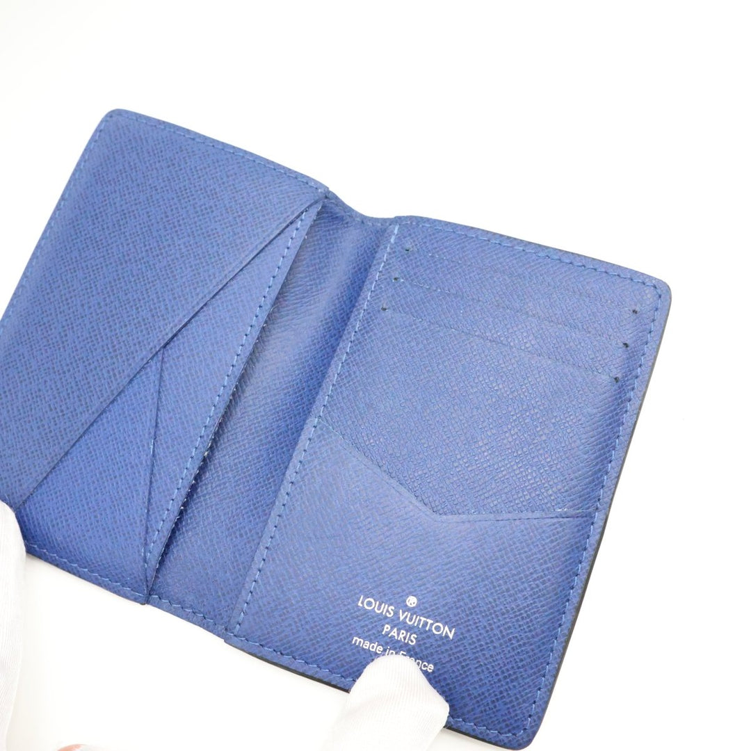 Louis Vuitton Blue Monogram Pocket Organiser Wallet - Lux Central